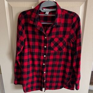 Old Navy Red and Black Plaid Shirt